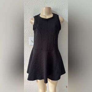 Noble U Black Textured Fit-&-Flare Midi Dress party cocktail midi classy
